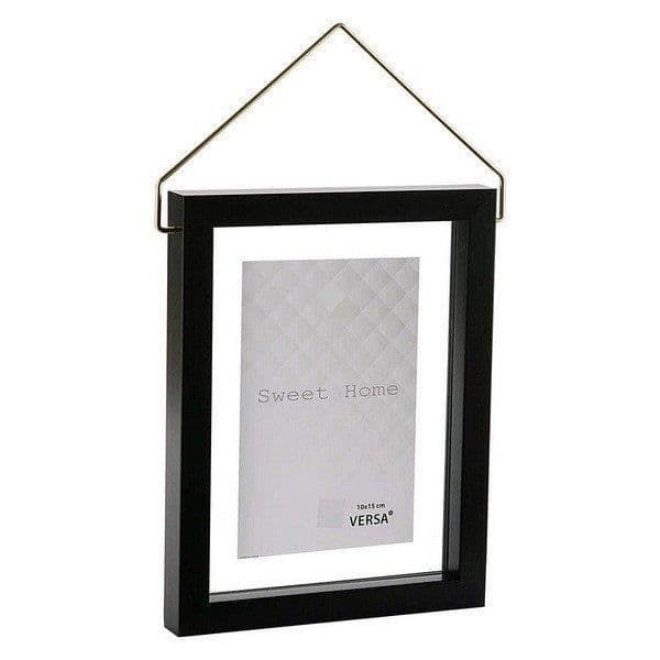 Svart plast diamant fotoram - storlek: 10 x 15 cm