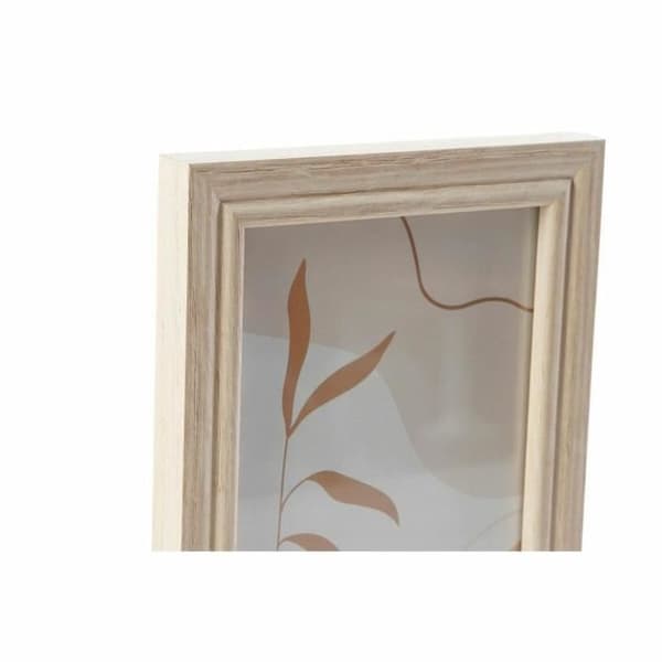 väggfotohållare 32,5 x 1,5 x 45 cm naturglas brun modernt trä mdf