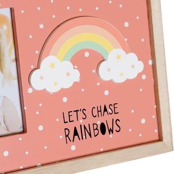 DKD Home Decor Rainbow Fotoram MDF Trä (2 st) (25 x 1 x 16 cm)