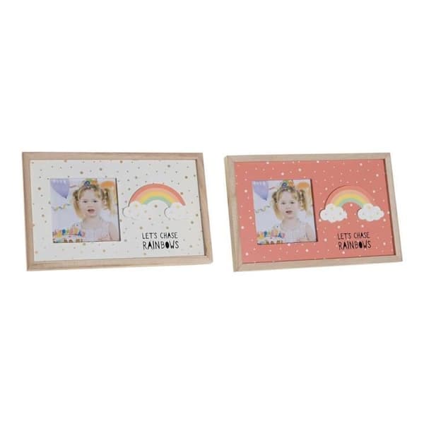 DKD Home Decor Rainbow Fotoram MDF Trä (2 st) (25 x 1 x 16 cm)