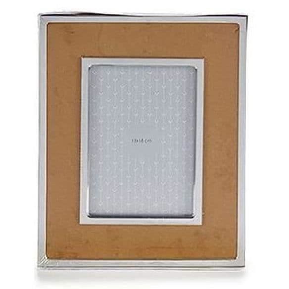 Giftdecor Tavelram 18 x 13 cm i gul ockra mocka/aluminium
