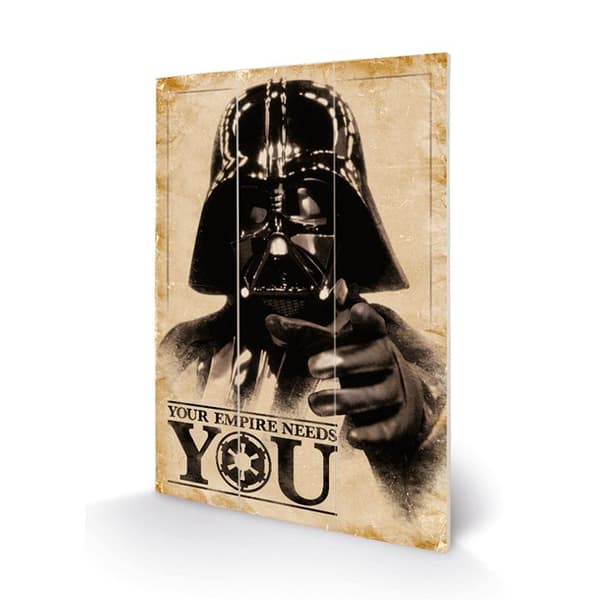 Star Wars - Ditt Imperium Behöver Dig Träutskrift 20 X 29.5 cm- USED