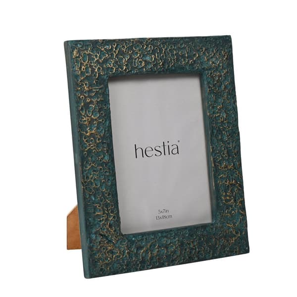Hestia Photo Frame Teal with Gold Imprint - 5 x 7
