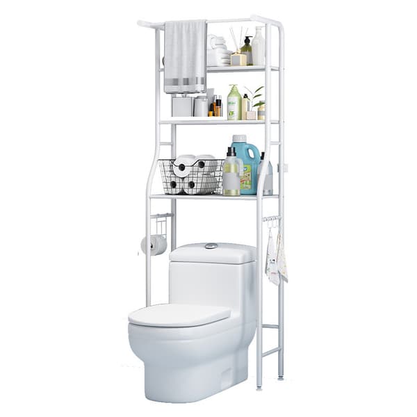 LIVIT Badrumshylla Över Toalett, Vit, 48x25x178 cm