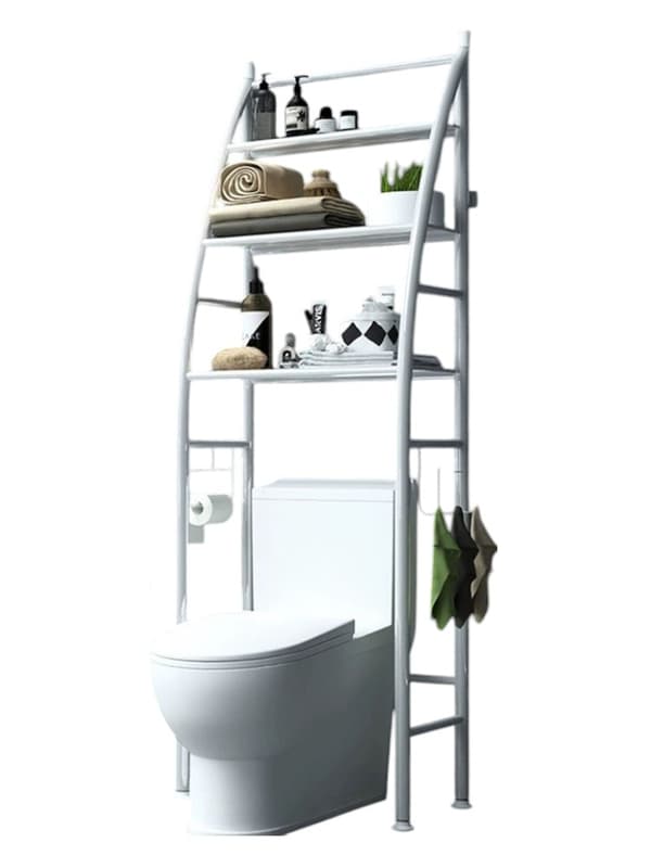 LIVIT Badrumshylla Över Toalett, Vit, 48x25x166 cm