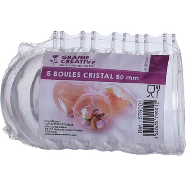 Plastikbollar Kristall 5 cm 5 stycken