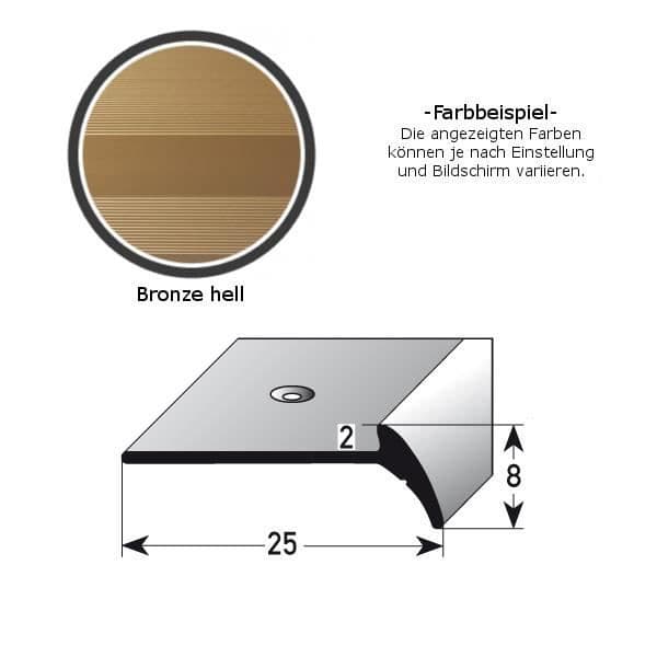 Trappnos | vinkeljärn | anodiserad aluminium | Färg: Mörk brons | Golvtjocklek: 3 mm | Längd:1000mm | Bredd: 25mm