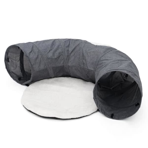 Katttunnel - FLAMINGO - Gotar - Grå kudde - 95 cm - d28 cm