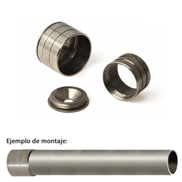 Stöd Barra Armario A Pared Ø 12 mm. Enchufe Laton Niquel (Cromada