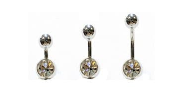 Navelpiercing / Navelsmycken, olika längd, korta stav/lång stav 6mm