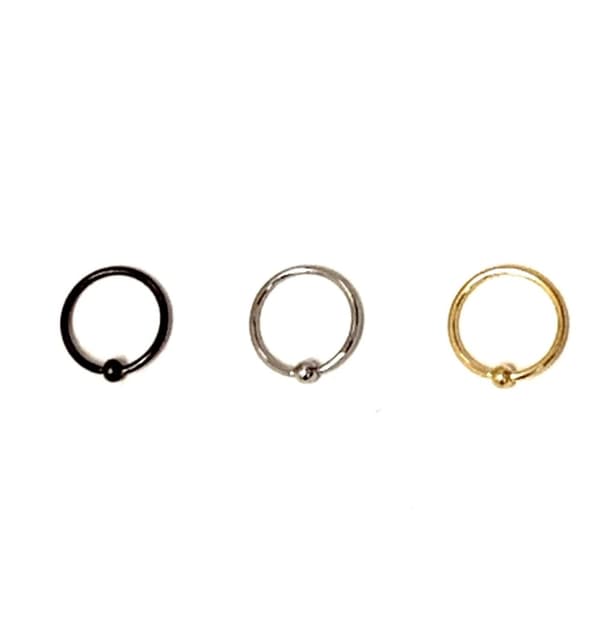 Extra tunn Flexibel BCR Ring piercing med fixerad kula (3st)