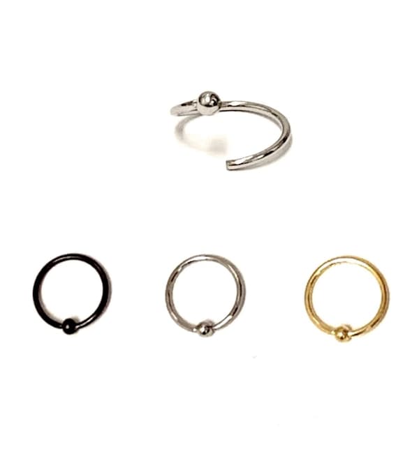 Extra tunn Flexibel BCR Ring piercing med fixerad kula (3st)
