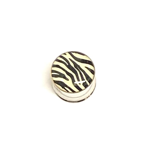 316L Kirurgiskt Stål tunnel med zebra motiv