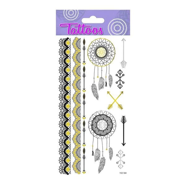 Tillfälliga tatueringar - Boho-mönster - Förgyllning