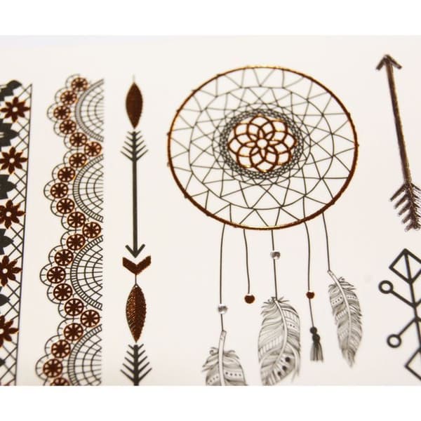 Tillfälliga tatueringar - Boho-mönster - Förgyllning