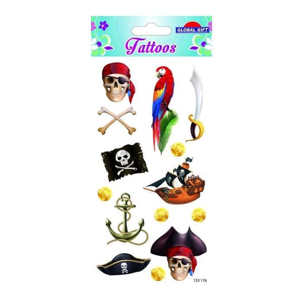 Tillfälliga tatueringar - Pirater - Färger