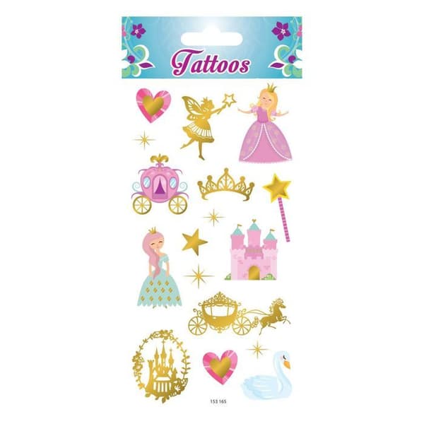 Tillfälliga tatueringar - Prinsessor - Förgyllning