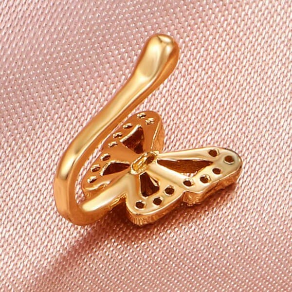 Clip-on Naspiercing Butterfly med krystaller guld