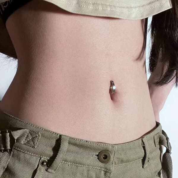Falske navlepiercing navle ring uten hull gull