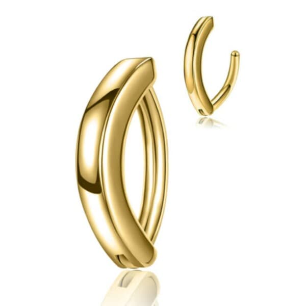 Falske navlepiercing navle ring uten hull gull