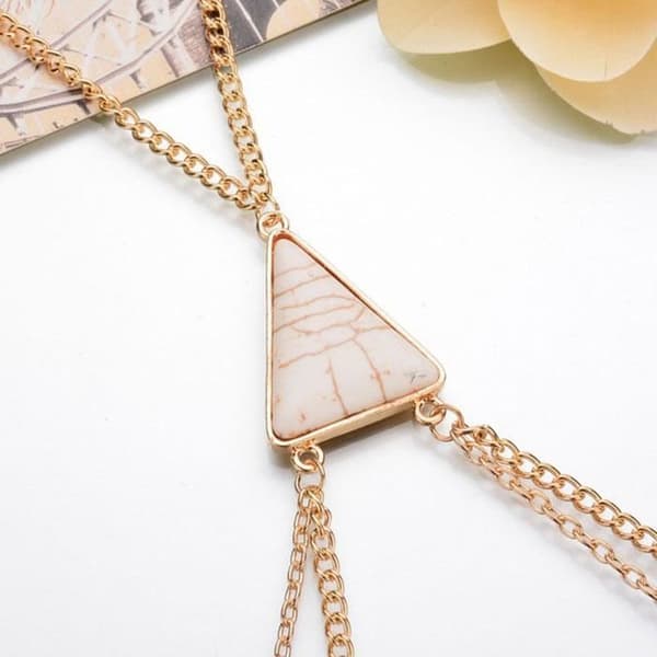 SHOP-STORY - Dam Body Chain Hippie Chic för Beach Vår Sommar Smycken White Gold Chain