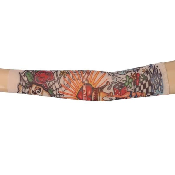Nylon Tillfällig Fake Tattoo Sleeve Armstrumpor Armband Design för Cool Kid H08