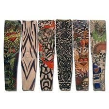6 stilar falska armärmar tatueringar, nylon, kostym, stretchklänning