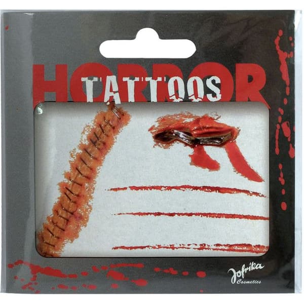 Tatuering ärr - Kreativ frö - Skräck - 10cm - Lätt att applicera - Perfekt för Halloween