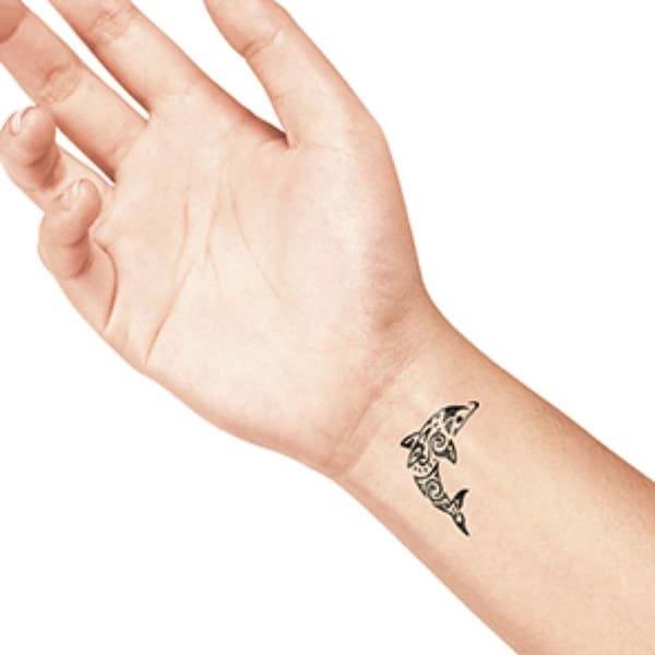 LaDot tillfällig tatueringsstämpel - Delfin - 4 x 6 cm