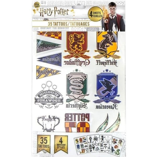 Cinereplikor Harry Potter - Tillfälliga tatueringar - Set med 35 st