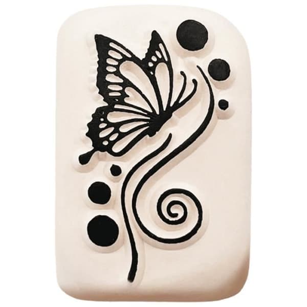 LaDot tillfällig tatueringsstämpel - Lockig fjäril - 4 x 6 cm