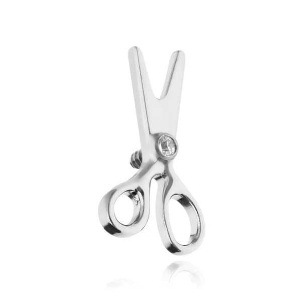 Titaaninen saksien korkki valkoisella zirkonia - hopea - TNA-050 1,2 mm