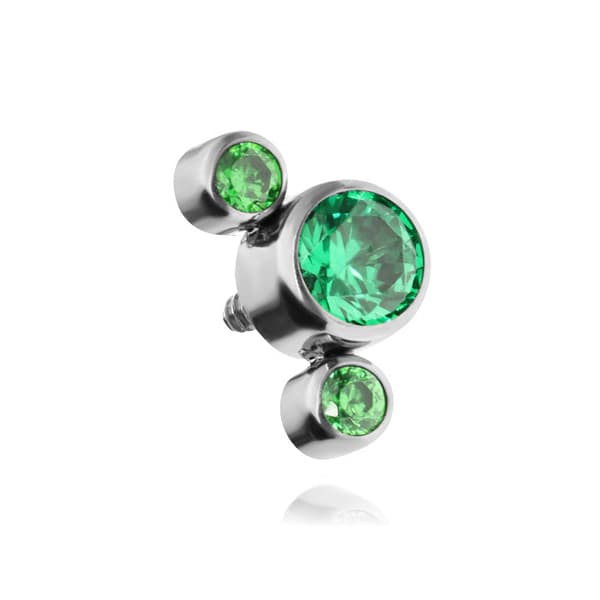 Titaaninen korkki vihreillä zirkoneilla - TNA-012 1,2 mm
