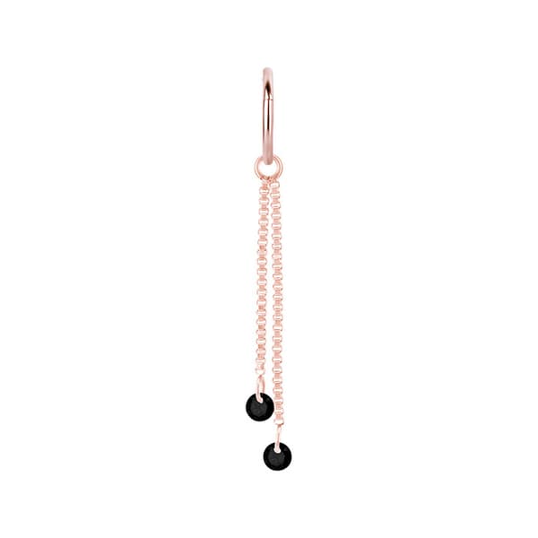 Charm ketju mustilla zirkoneilla - ruusukulta - D-071 20 mm