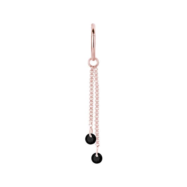 Charm ketju mustilla zirkoneilla - ruusukulta - D-071 20 mm