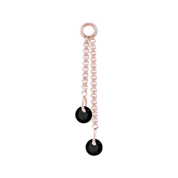 Charm ketju mustilla zirkoneilla - ruusukulta - D-071 20 mm