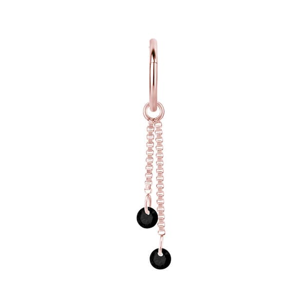 Charm ketju mustilla zirkoneilla - ruusukulta - D-071 20 mm