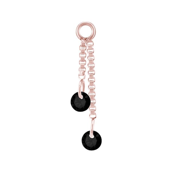 Charm ketju mustilla zirkoneilla - ruusukulta - D-071 20 mm