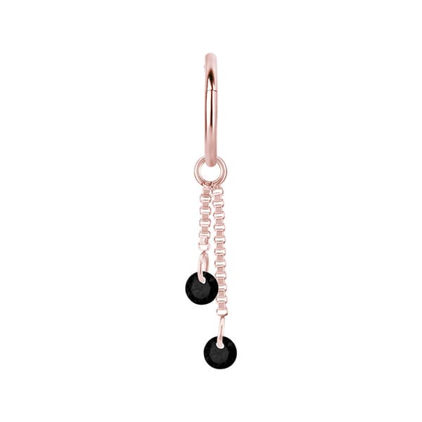 Charm ketju mustilla zirkoneilla - ruusukulta - D-071 20 mm