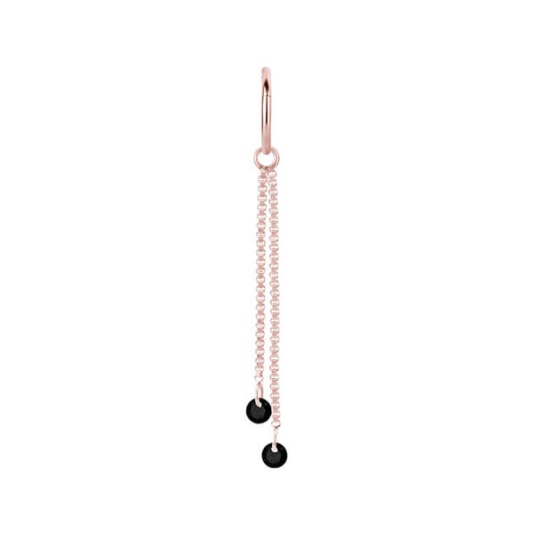 Charm ketju mustilla zirkoneilla - ruusukulta - D-071 20 mm