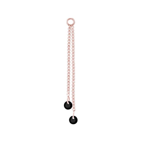 Charm ketju mustilla zirkoneilla - ruusukulta - D-071 30 mm