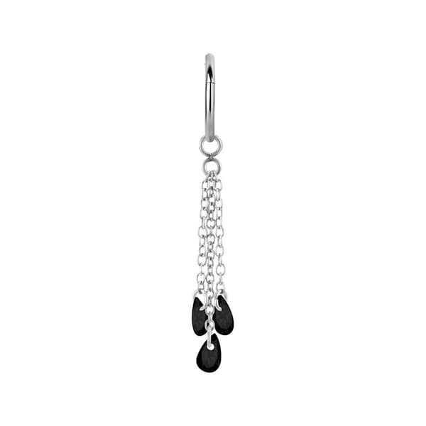 Charm ketju mustilla zirkoneilla - hopea - D-073 25 mm