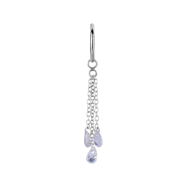 Charm ketju valkoisilla zirkoneilla - hopea - D-073 25 mm