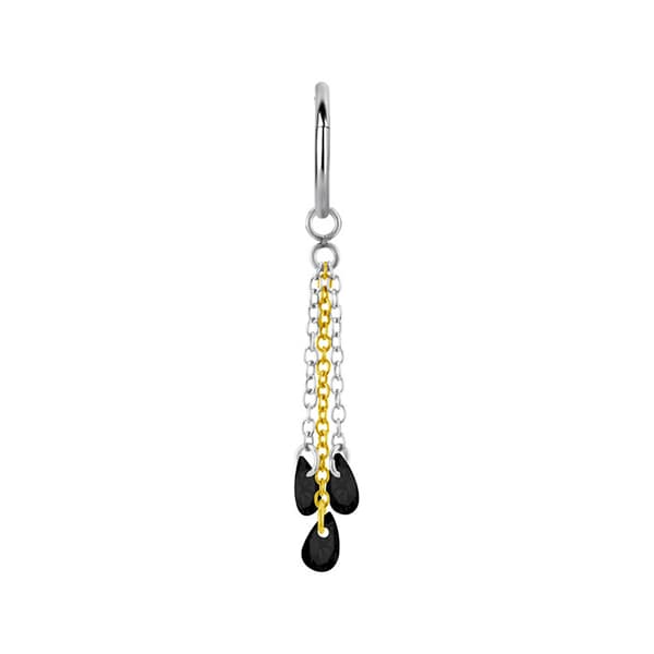 Charm ketju mustilla zirkoneilla - monivärinen - D-073 20 mm
