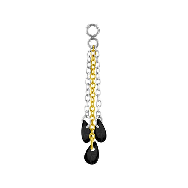 Charm ketju mustilla zirkoneilla - monivärinen - D-073 30 mm
