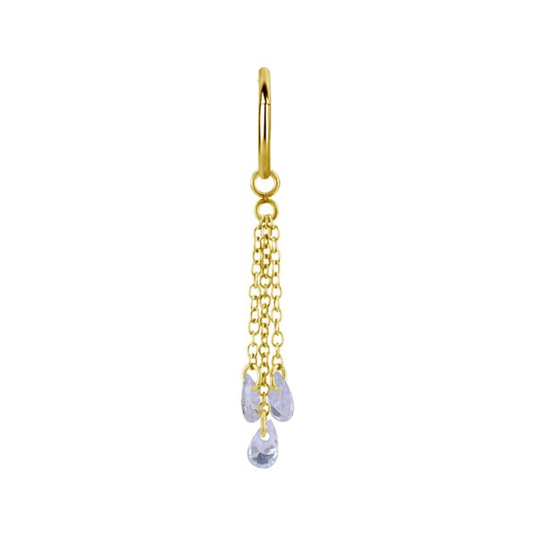 Charm ketju valkoisilla zirkoneilla - kulta - D-073 30 mm