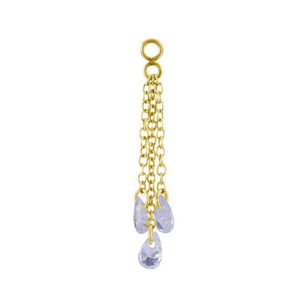 Charm ketju valkoisilla zirkoneilla - kulta - D-073 30 mm