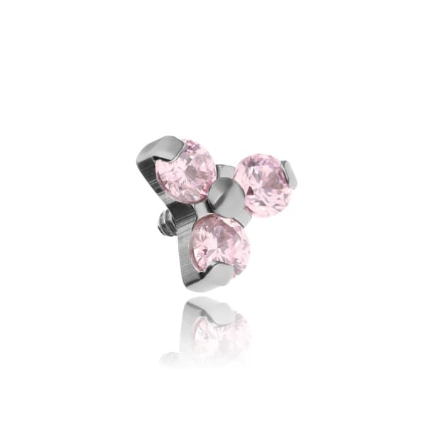 Titankeps med ljusrosa zirkoner - silver - TNA-067 1.2/4