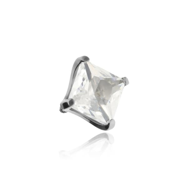 Titankeps med vit zirkon - silver - TNA-075 1.2/3