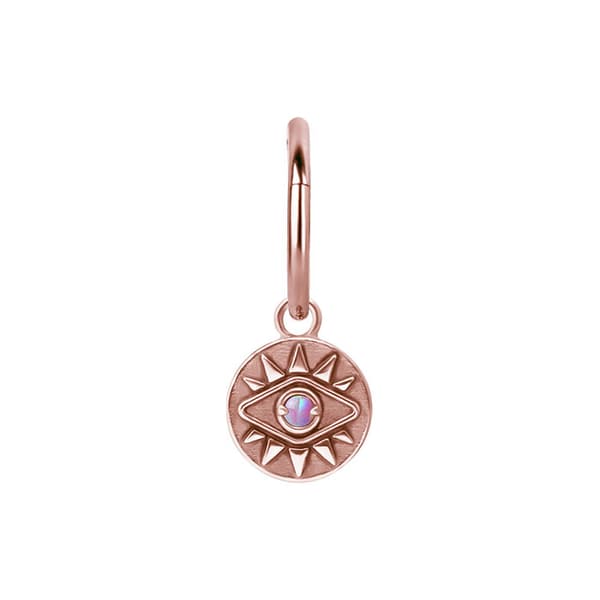 Charm - silmä opaalilla - ruusukulta - D-056